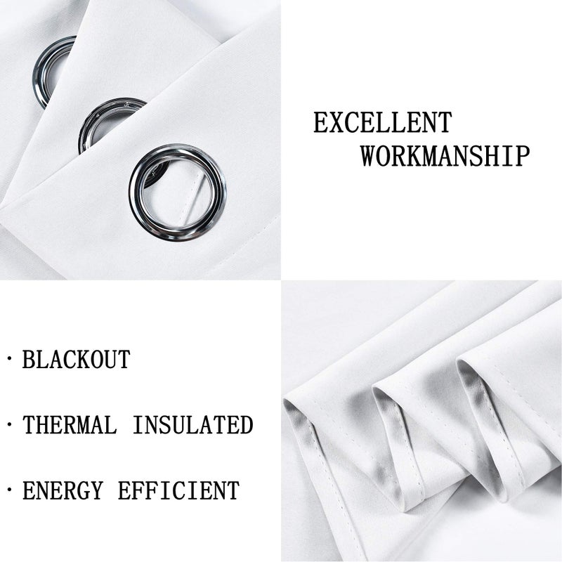 DECOVSUN Solid White Grommet Valance for Windows 52"W x 18"L (Pack of 1), Blackout Curtain Valance for Kitchen, Living Room, Bedroom, Bathroom - Image 3